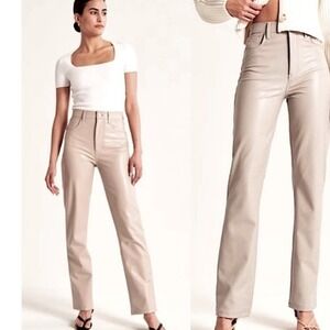 Abercrombie & Fitch Vegan Leather 90s Straight Ultra High‎ Rise Pants Size 31/27